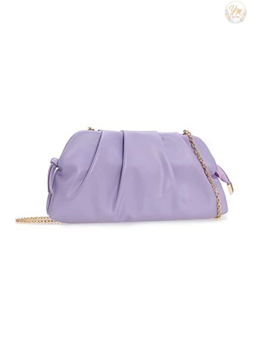 Vegan Leather Pleated PU Clutch Evening Purse with Chain Strap